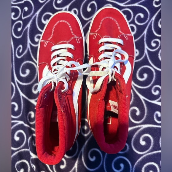 Red/White Platform Vans Women’s Sz 11 - Picture 2 of 11